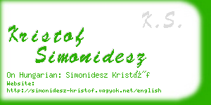 kristof simonidesz business card